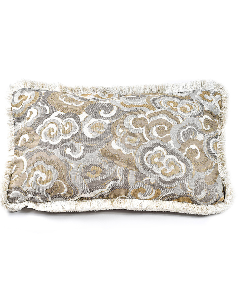 Lucky Clouds Gold/Silver Pillow with Trim